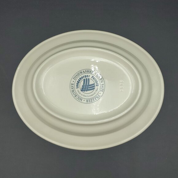 Longaberger Woven Traditions Classic Blue Serving Platter Oval Serving Dish - Picture 4 of 5